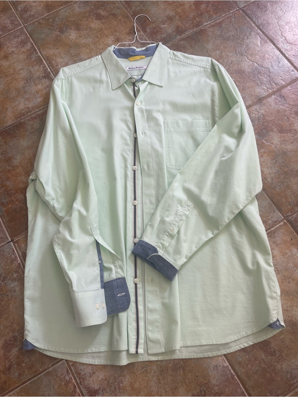 Tommy Bahama Mint Green Long-Sleeve Button-Up Shirt